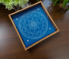 Unikraf Sri Yantra Model 2  Rangoli Stencil Wooden 10x10 Inches Pack of 1 piece