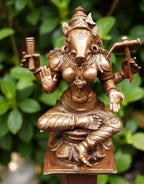 Brownish-Orange Copper Idols India, 4.1 Inches, Handmade Goddess Varahi, 570 Gram, Patina Antique Finish, Pack Of 1 Piece