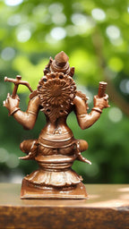 Brownish-Orange Copper Idols India, 4.1 Inches, Handmade Goddess Varahi, 570 Gram, Patina Antique Finish, Pack Of 1 Piece
