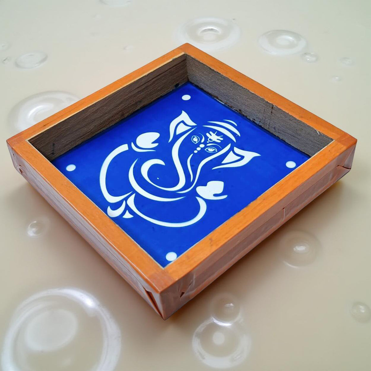 Unikraf  Ganesha Rangoli Stencil Wooden 5×5 Inches Pack of 1 Piece sp-01