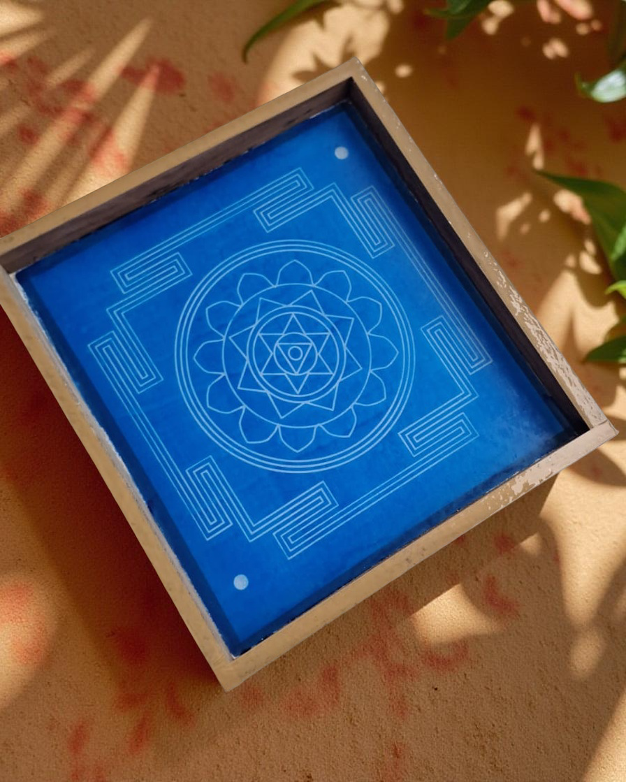Unikraf Surya Mandala Yantra 1 Rangoli Stencil Wooden 9x10 Inches Pack of 1 piece
