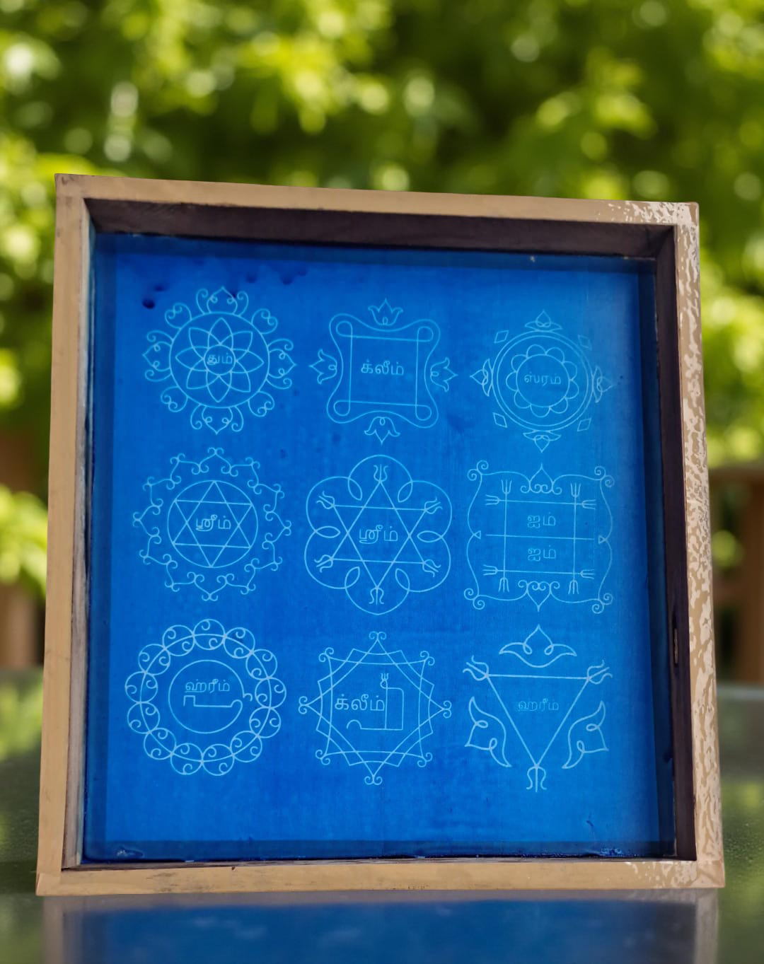 Navagraha Mandala Model 1 Yantra  Rangoli Stencil Wooden Pack of 1 piece