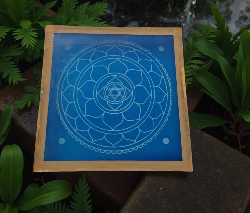 Unikraf Sri Yantra Model 2  Rangoli Stencil Wooden 10x10 Inches Pack of 1 piece
