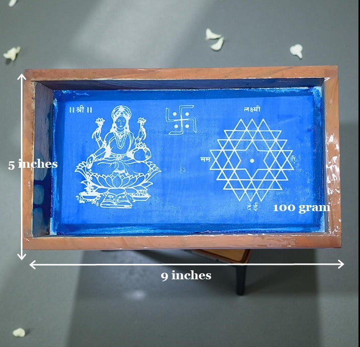 Unikraf  Aishwarya Kolam with Lakshmi Rangoli Stencil Wooden, 1 Piece (9x5 Inches)