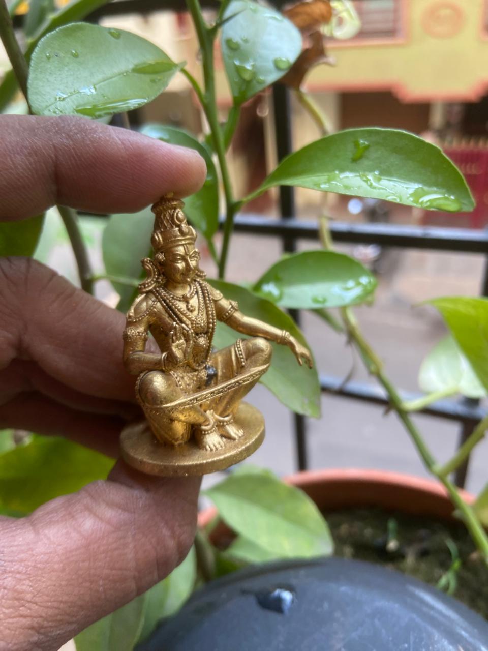 Sacred Lord Ayyappa  Solid Brass Mini Idol  Handcrafted Temple Murti | Unikraf