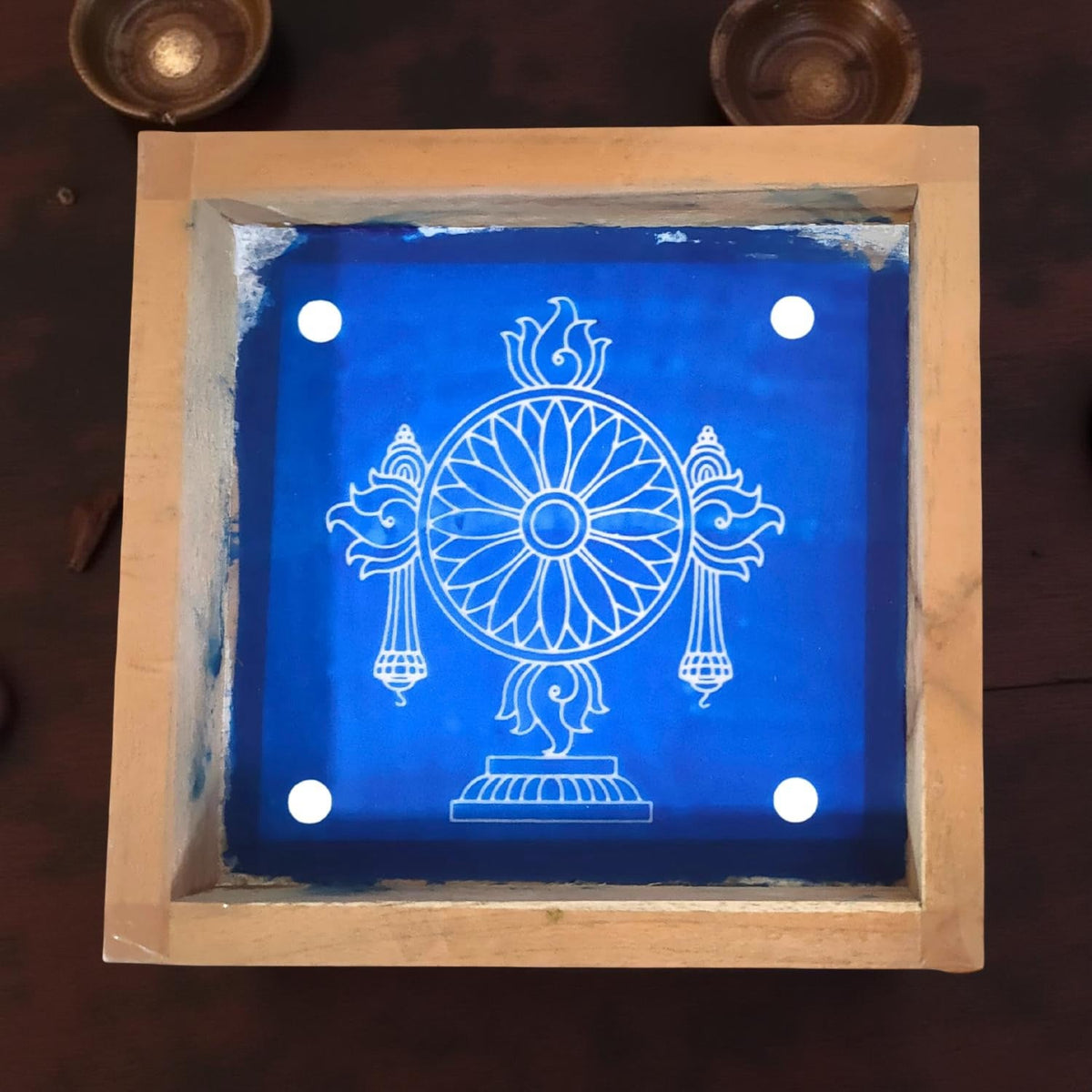 Unikraf  Chakra Kolam Rangoli Stencil Wooden 5×5 Inches sp-12