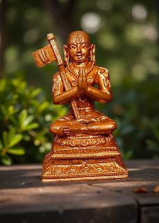 Sacred Copper Ramanujar Idol – 2.24 Inches, 91 Grams, Handmade Patina Antique Finish, Pack of 1 Piece