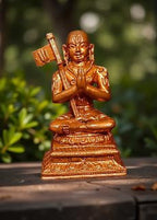 Sacred Copper Ramanujar Idol – 2.24 Inches, 91 Grams, Handmade Patina Antique Finish, Pack of 1 Piece
