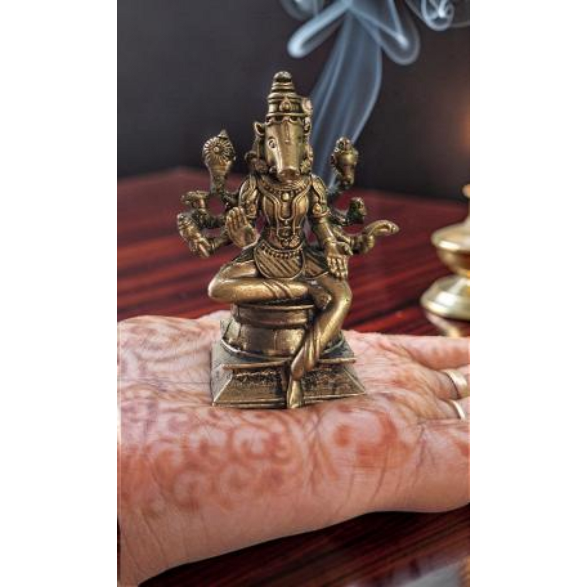 Sacred Lord Varahi   Solid Brass Mini Idol – 3 Inches | 130 Grams  | Handcrafted Temple Murti | Unikraf